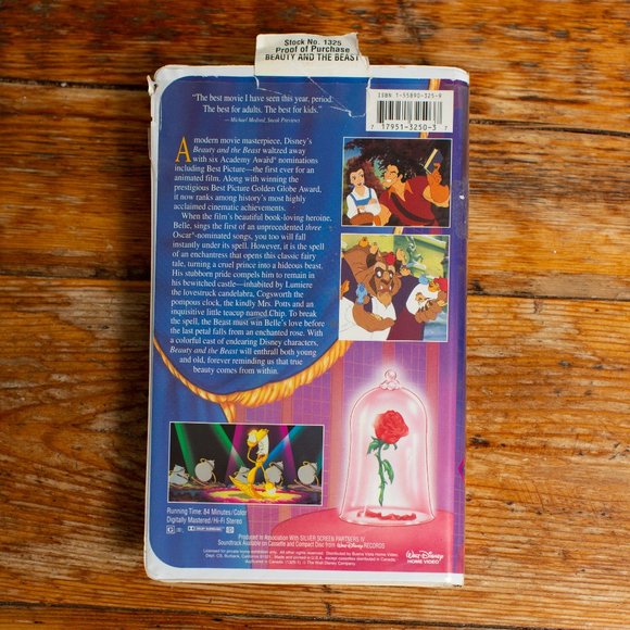 RARE Beauty and the Beast VHS Black Diamond Walt Disney Classic Home Video - Picture 3 of 5